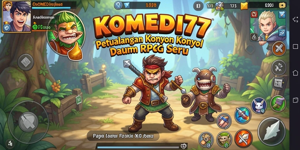 Tampilan antarmuka KOMEDI77 yang ceria dan interaktif.