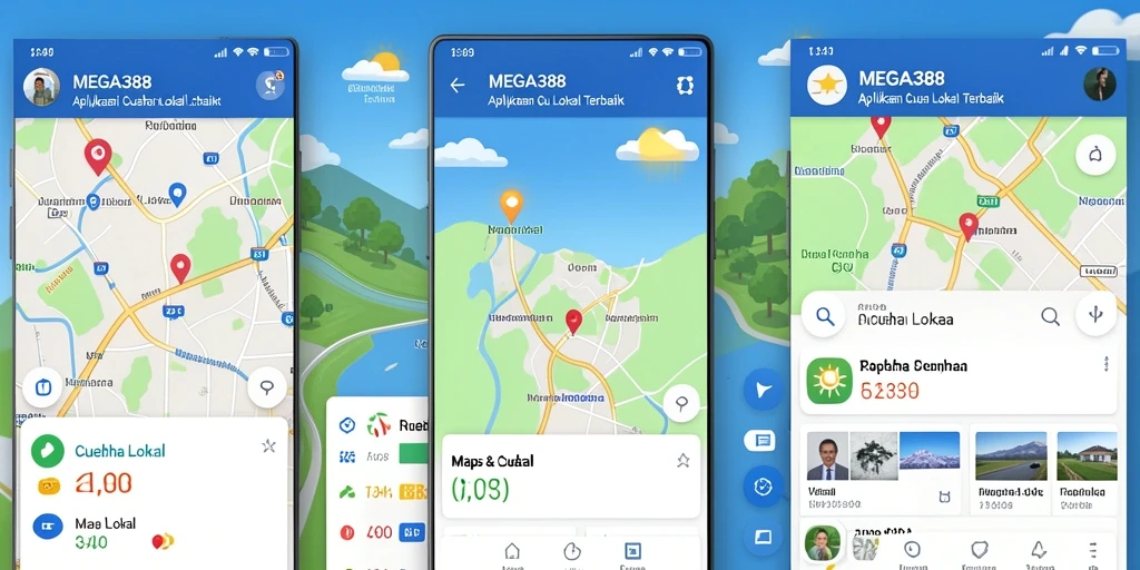Antarmuka MEGA388 menampilkan data cuaca lokal yang jelas dan informatif.
