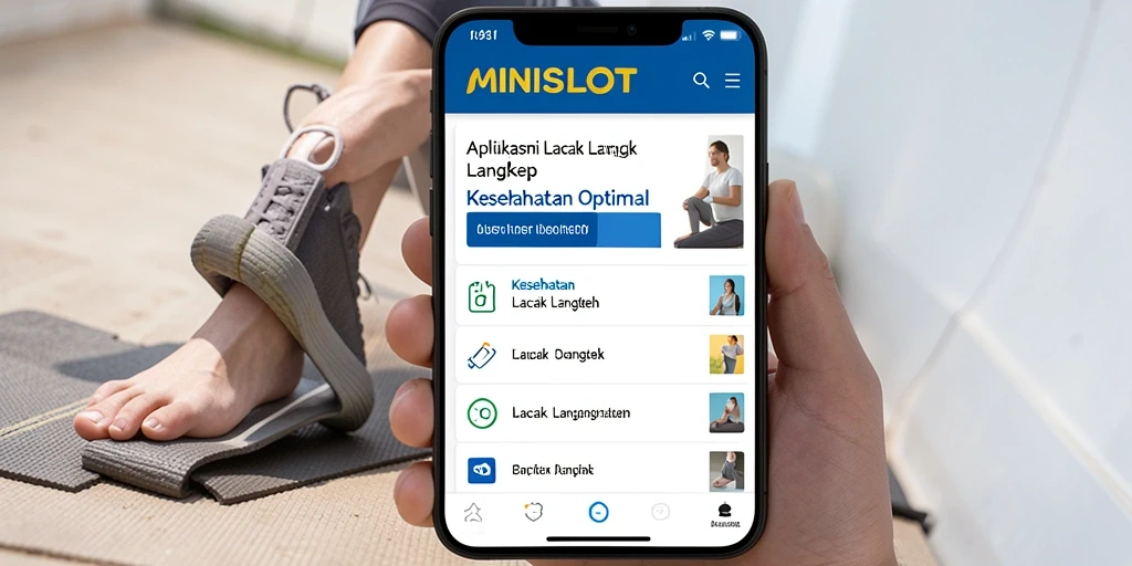 Tampilan antarmuka MINISLOT yang menarik dalam fungsi Lacak Langkah.