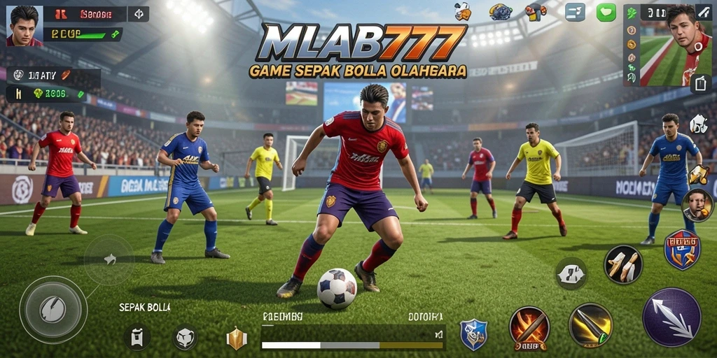 Antarmuka permainan sepak bola yang menarik dan interaktif.