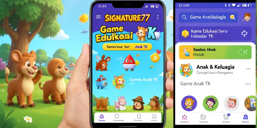 Antarmuka menarik dan fungsi interaktif Game Anak TK.