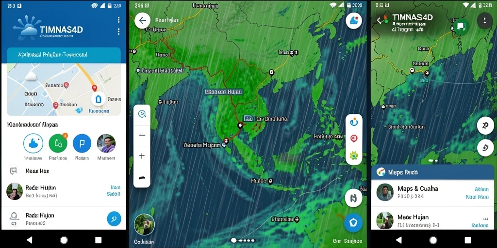 Tampilan antarmuka utama TIMNAS4D menunjukkan data radar hujan dengan jelas.