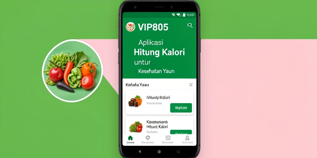 Tampilan antarmuka aplikasi Hitung Kalori VIP805 dengan fitur lengkap.