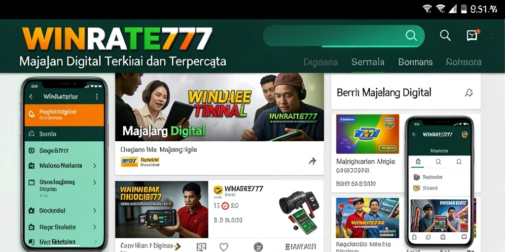 Antarmuka pengguna modern aplikasi WINRATE777 yang menarik.